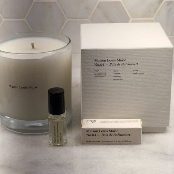 Maison Louis Marie Other - Maison Louis Marie No.04 Bois DE Balincourt Candle Plus Roll on Perfume